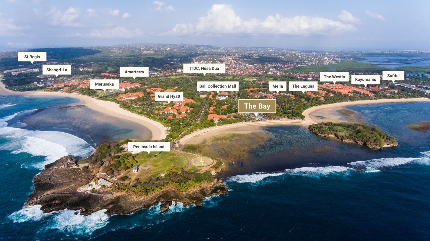Aerial of Nusa Dua showing The Bay and the surrounding resorts